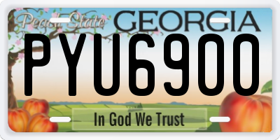 GA license plate PYU6900