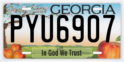 GA license plate PYU6907