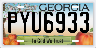 GA license plate PYU6933