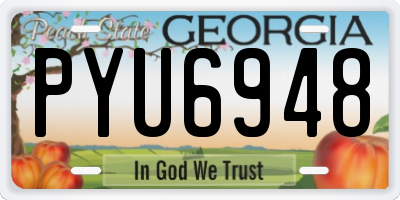 GA license plate PYU6948