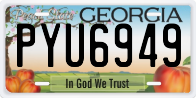 GA license plate PYU6949