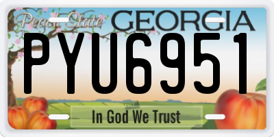 GA license plate PYU6951
