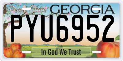 GA license plate PYU6952