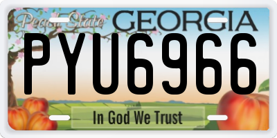 GA license plate PYU6966