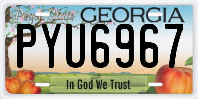GA license plate PYU6967