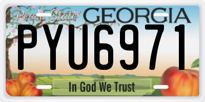 GA license plate PYU6971