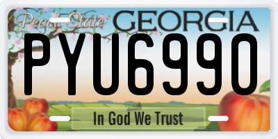 GA license plate PYU6990