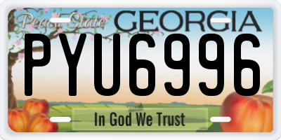 GA license plate PYU6996