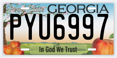GA license plate PYU6997