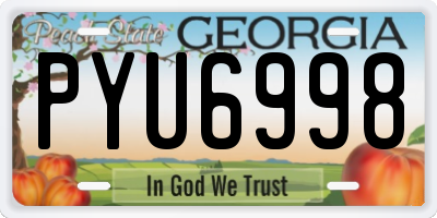 GA license plate PYU6998