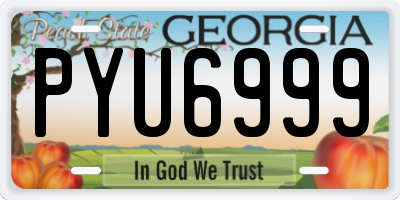 GA license plate PYU6999