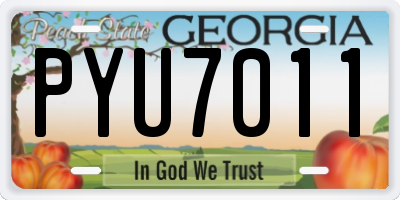 GA license plate PYU7011