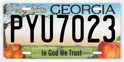 GA license plate PYU7023