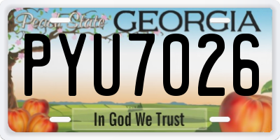 GA license plate PYU7026