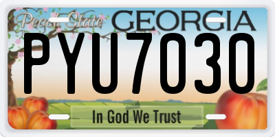 GA license plate PYU7030