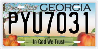 GA license plate PYU7031
