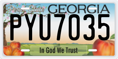 GA license plate PYU7035