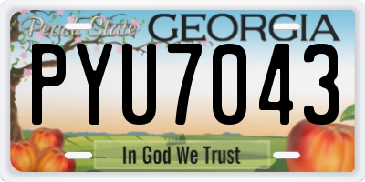 GA license plate PYU7043