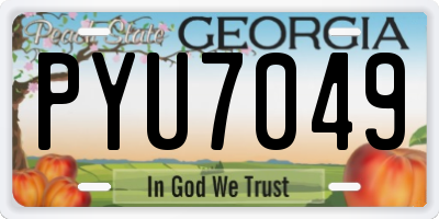 GA license plate PYU7049
