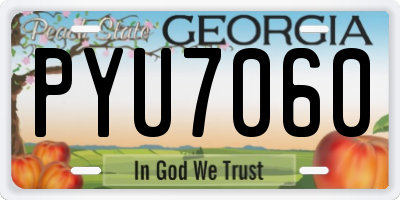 GA license plate PYU7060