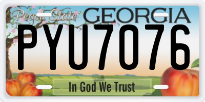 GA license plate PYU7076