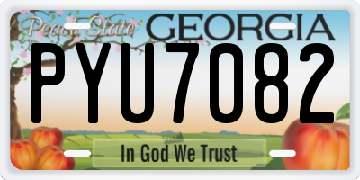 GA license plate PYU7082