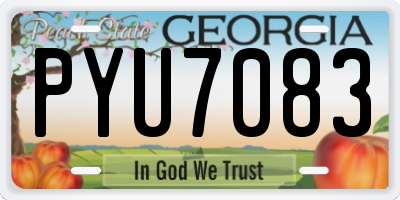 GA license plate PYU7083