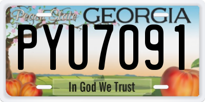 GA license plate PYU7091