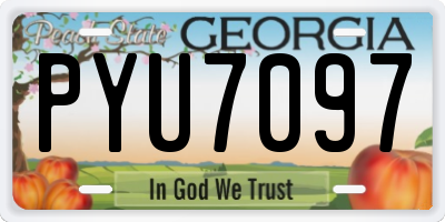 GA license plate PYU7097