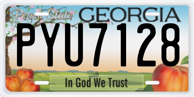 GA license plate PYU7128