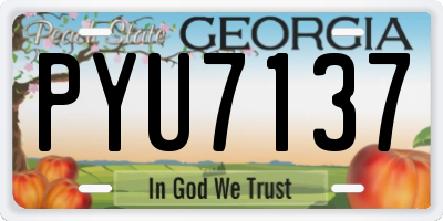 GA license plate PYU7137
