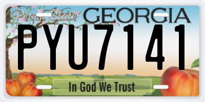 GA license plate PYU7141