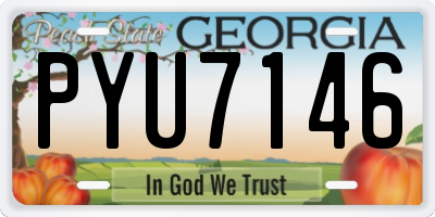 GA license plate PYU7146