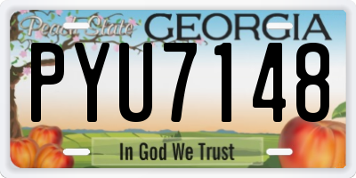 GA license plate PYU7148
