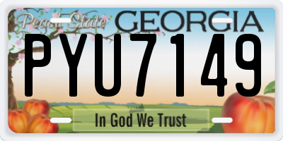GA license plate PYU7149