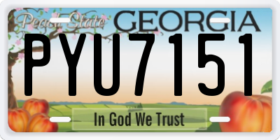 GA license plate PYU7151