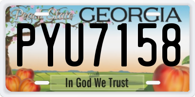 GA license plate PYU7158