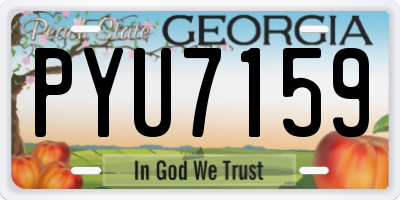 GA license plate PYU7159