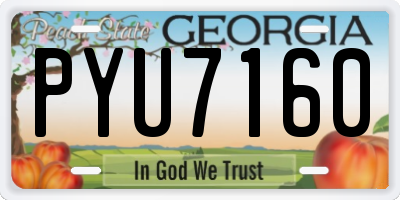 GA license plate PYU7160