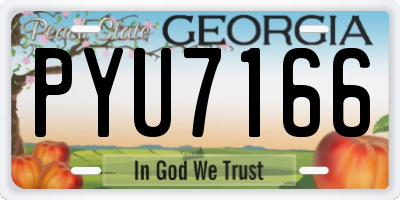GA license plate PYU7166