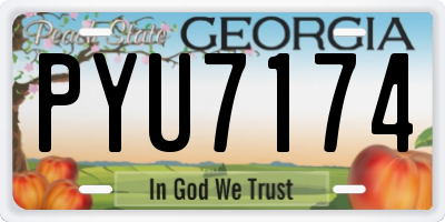 GA license plate PYU7174