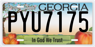 GA license plate PYU7175