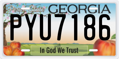 GA license plate PYU7186