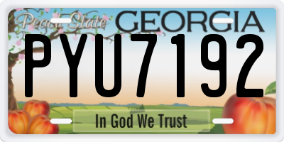 GA license plate PYU7192