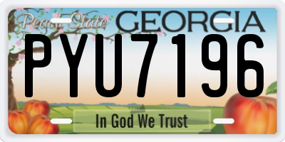 GA license plate PYU7196