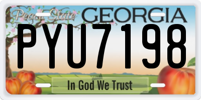 GA license plate PYU7198