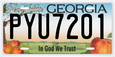 GA license plate PYU7201
