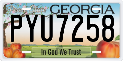 GA license plate PYU7258