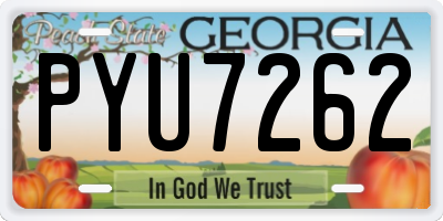 GA license plate PYU7262
