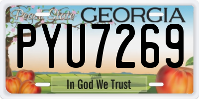 GA license plate PYU7269
